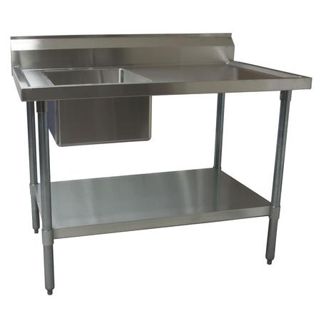 BK RESOURCES 30 in W x 72 in L x Free Standing, Stainless Steel, Prep Table BKMPT-3072S-L